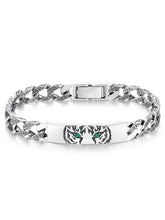 Pulseira masculina Tigre banhado a prata