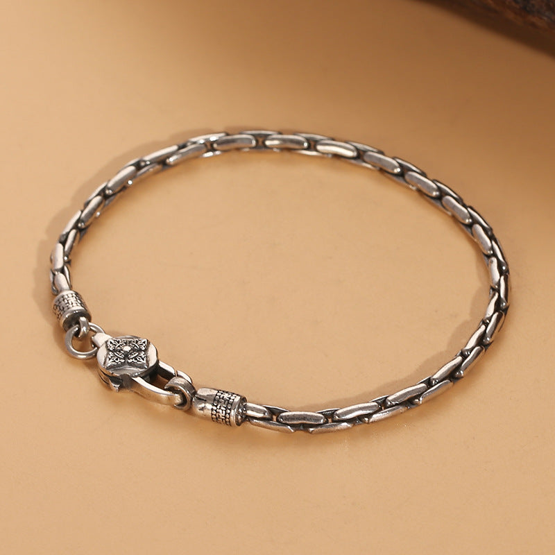 Pulseira masculina banhado a prata